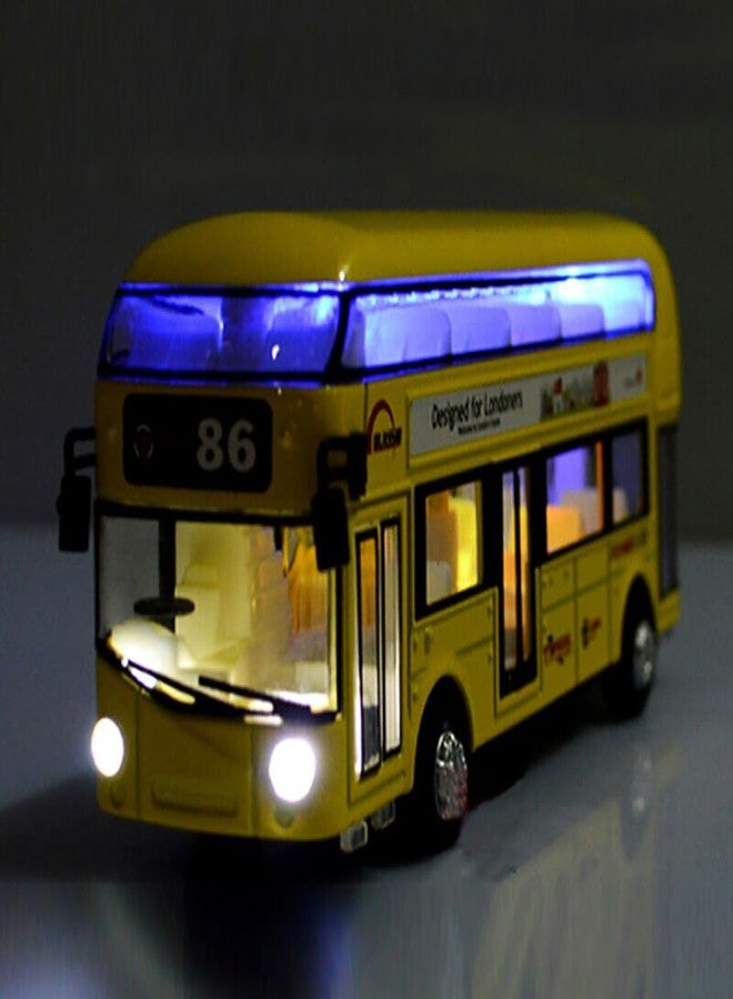 UKAXA School Bus Diecast Metal London Bus Light & Music Open Door Collection Model Pullback Buses Toys for Boy - Image 5